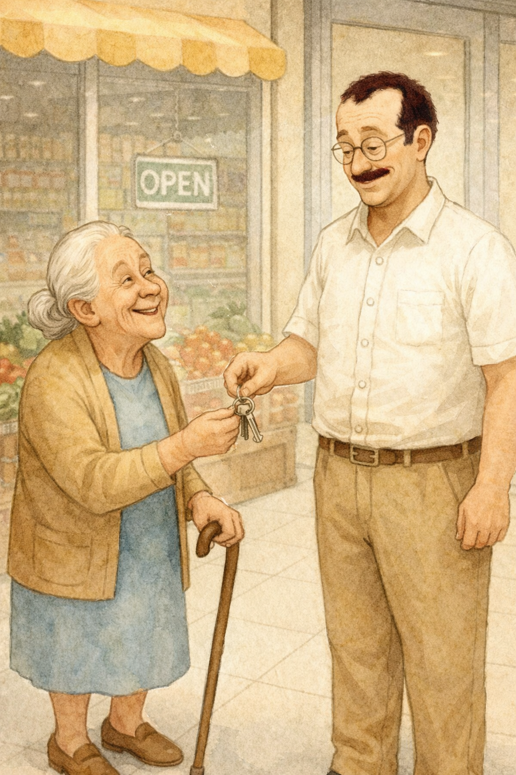 Soft watercolor children's book illustration
